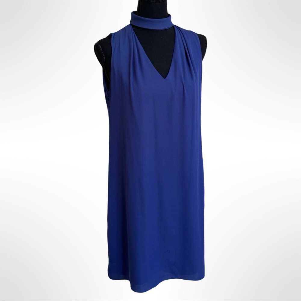 LIKE NEW -  WHBM Violet Blue Choker Dress